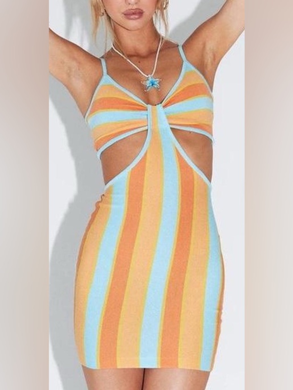 Princess Polly Alicia Mini Dress Orange Multi